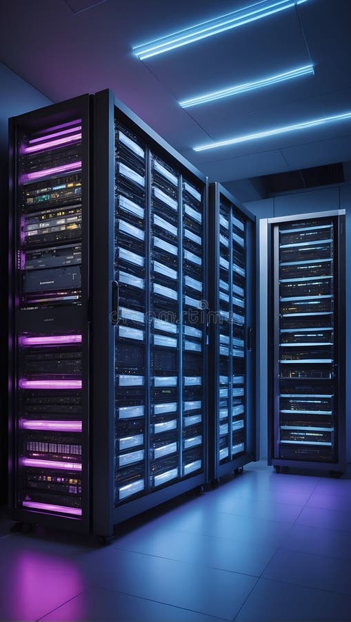 QuantumQuotient s Data Resurgence Cascade. AI generate. Cascade into the Resurgence of Data with QuantumQuotient s mesmerizing 3D masterpiece. Servers, storage systems, and networking equipment merge in a cascading display, illustrating the revival of data possibilities. generated AI