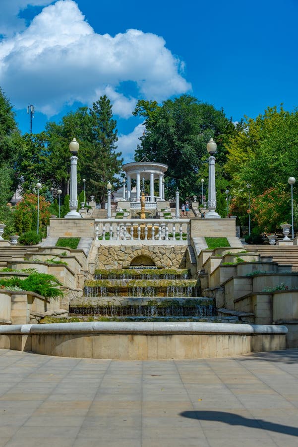 Cascade stairs at Valea Morilor park in Chisinau, Moldova.Image