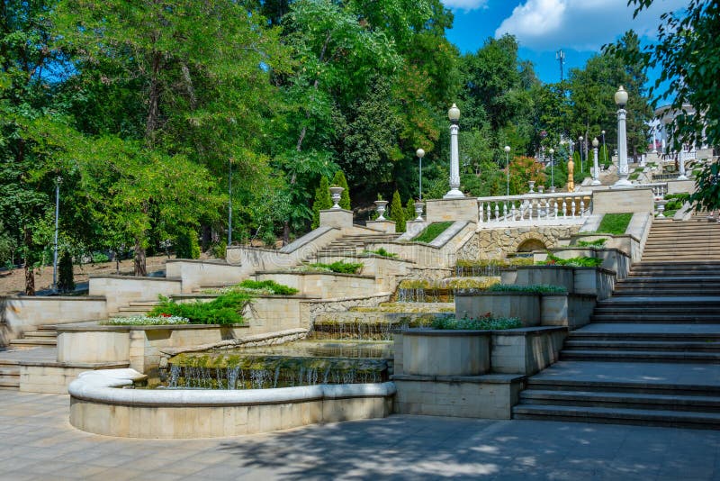 Cascade stairs at Valea Morilor park in Chisinau, Moldova.Image