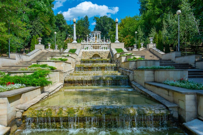 Cascade stairs at Valea Morilor park in Chisinau, Moldova.Image