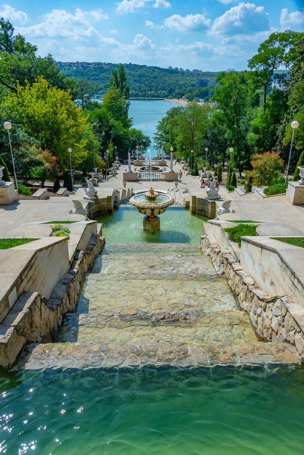 Cascade stairs at Valea Morilor park in Chisinau, Moldova.Image