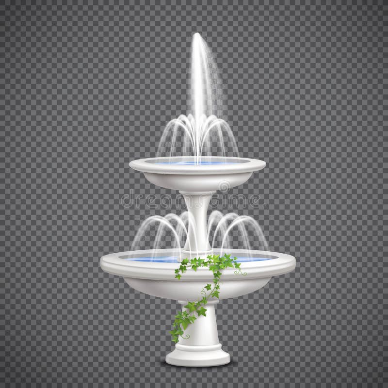 Cascade Water Fountain Realistic Transparent