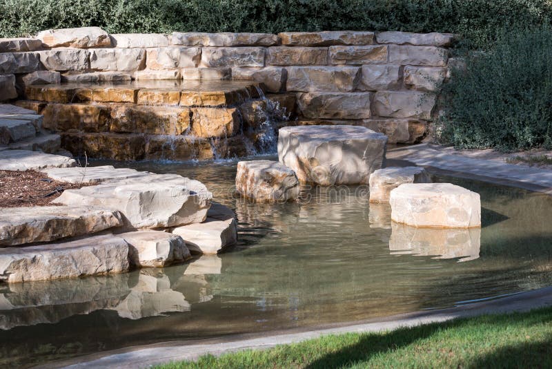 Cascade water stream in Umm Al Emarat Park