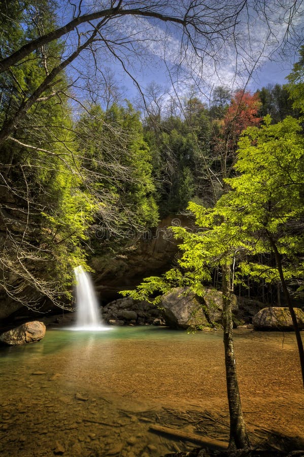 Cascade à écriture ligne par ligne de côtes de Hocking image libre de droits Cascade à écriture ligne par ligne de côtes de Hocking image libre de droits