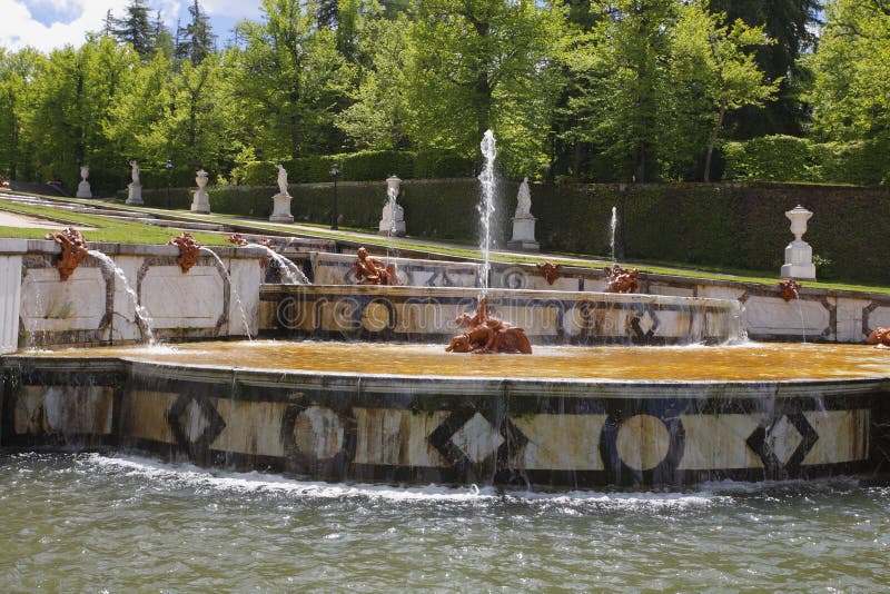 The cascades in ancient park in Segovia