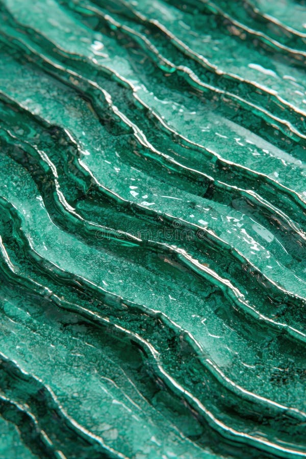 Cascading layers of soft liquid gradients create rhythmic wave patterns in vibrant green hues, evoking sense of tranquility royalty free illustration