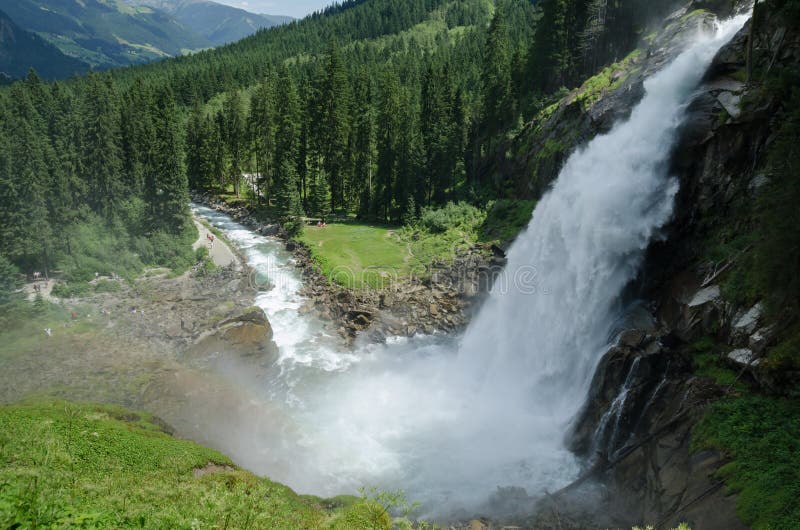 Alpine landscape with wild Krimml waterfalls, Hohe Tauern national park, Austria. Alpine landscape with wild Krimml waterfalls, Hohe Tauern national park, Austria