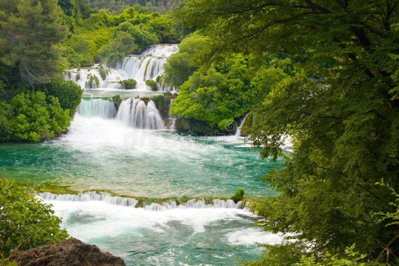 Cascate sul fiume di Krka. Parco nazionale, Dalmazia, Croazia