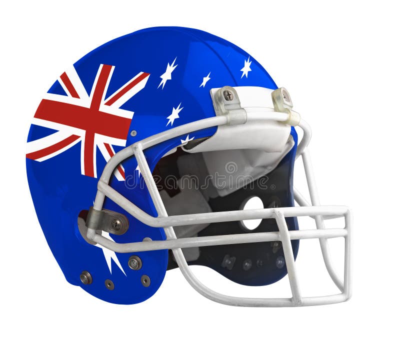 Casco di football americano inbandierato dell'Australia fotografia stock libera da diritti Casco di football americano inbandierato dell'Australia fotografia stock libera da diritti