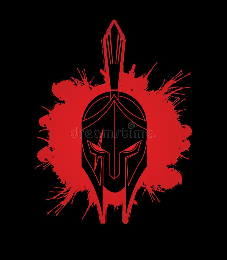 Casco romano o griego, Spartan Helmet, vector enojado del gráfico de la historieta de la cara del guerrero ilustración del vector Casco romano o griego, Spartan Helmet, vector enojado del gráfico de la historieta de la cara del guerrero ilustración del vector