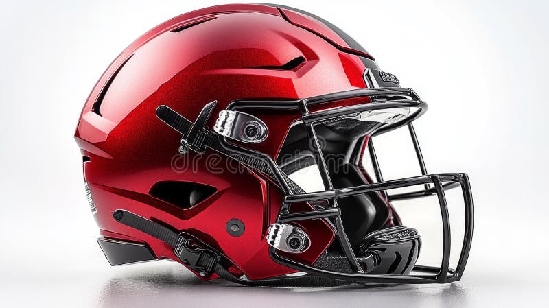 Casco rosso lucido di calcio con aria generativa di facciata illustrazione di stock