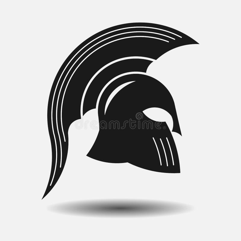 Casco spartano dell'icona, guerriero greco della siluetta, gladiatore royalty illustrazione gratis Casco spartano dell'icona, guerriero greco della siluetta, gladiatore royalty illustrazione gratis