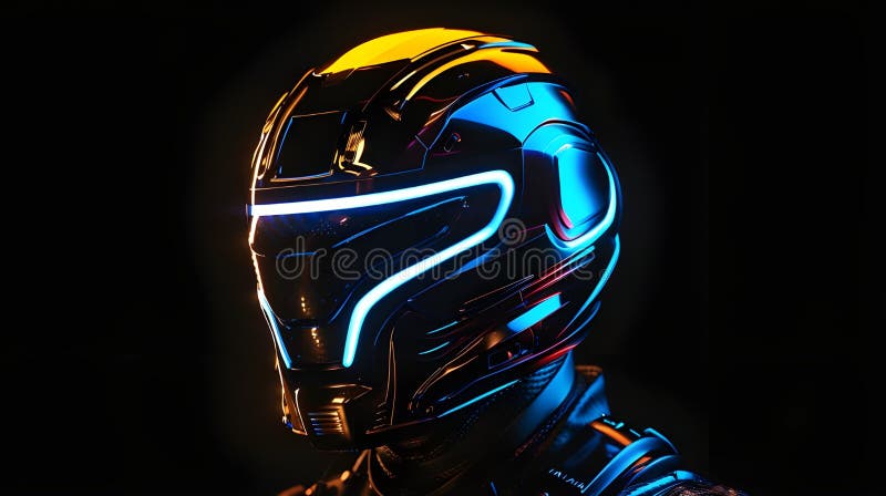 Cască luminoasă pe fond negru vector illustration