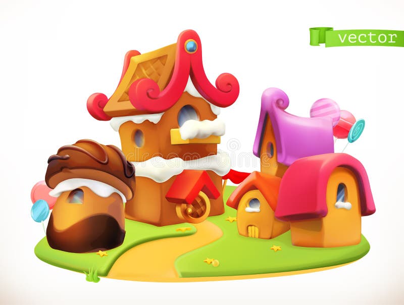 Case dolci icona di vettore 3d illustrazione vettoriale Case dolci icona di vettore 3d illustrazione vettoriale