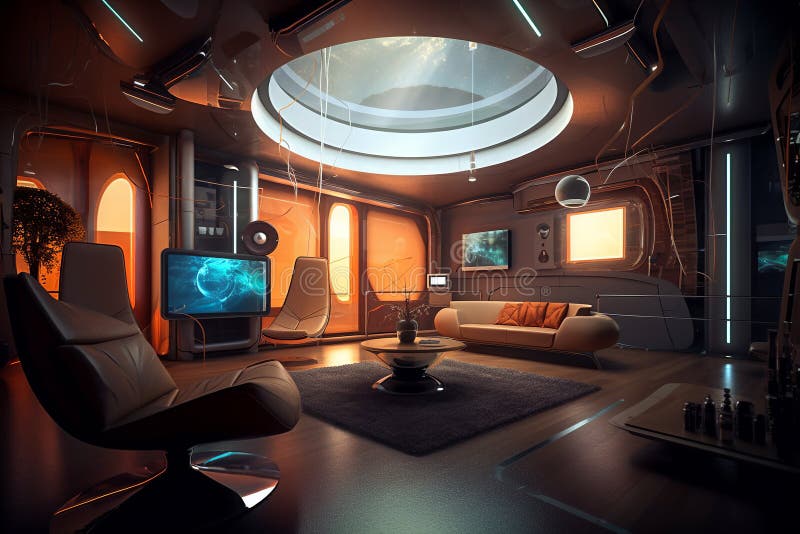 Case intelligenti : vivere nel futuro di esperienze di intrattenimento immersive esperienze di vita quotidiana migliorate grazie a royalty illustrazione gratis