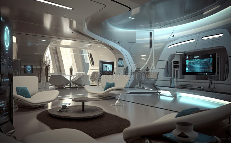 Case intelligenti : vivere nel futuro di esperienze di intrattenimento immersive esperienze di vita quotidiana migliorate grazie a illustrazione di stock