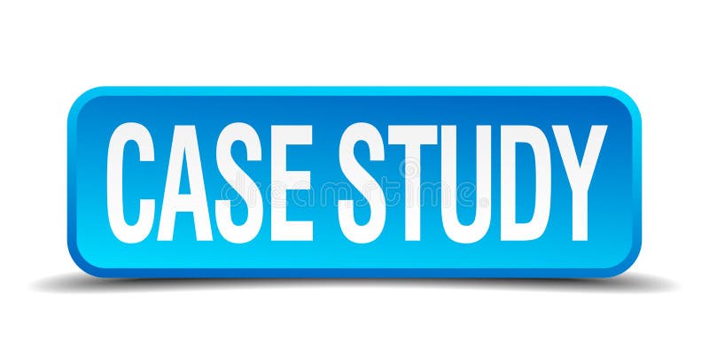 Case study blue 3d realistic square button stock illustration