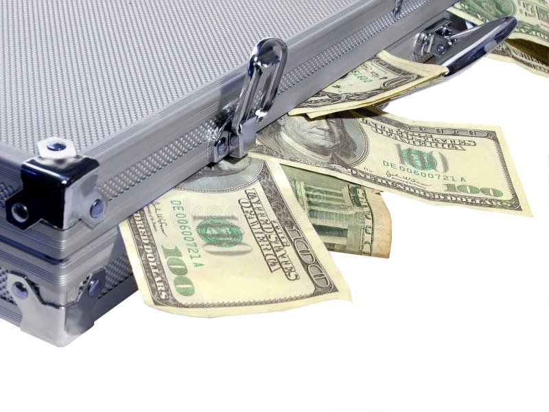 Caseful of Money stock photo
