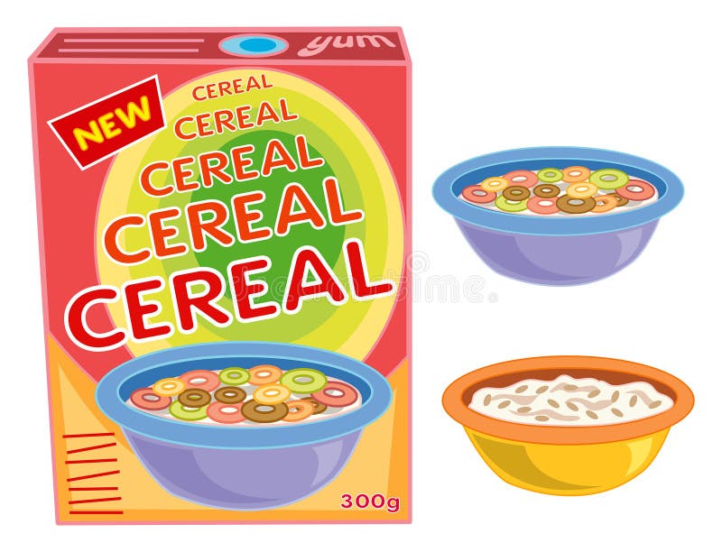 Casella, cereale, ciotola, porridge illustrazione di stock Casella, cereale, ciotola, porridge illustrazione di stock