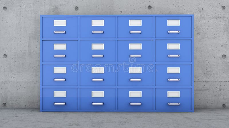 Casellario, collettori del documento, gabinetto del metallo con i cassetti ed etichette royalty illustrazione gratis Casellario, collettori del documento, gabinetto del metallo con i cassetti ed etichette royalty illustrazione gratis