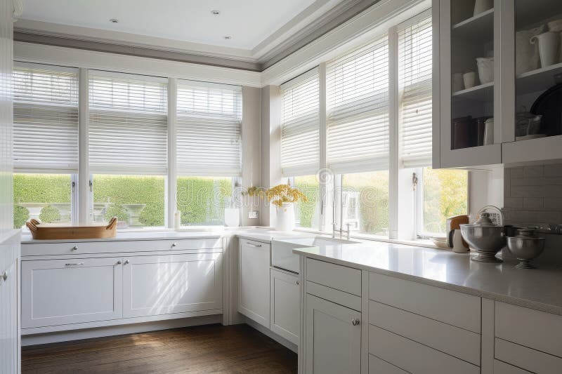 Casement Windows, with Blinds that Automatically Move Up and Down To