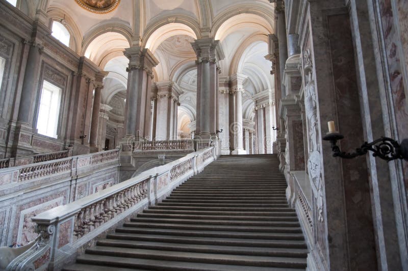 Caserta italy slottkunglig person royaltyfria foton