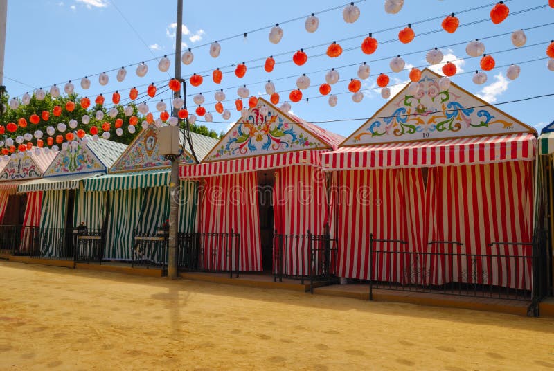 Caseta Seville fair stock photo. Image of lines, tents 24502504