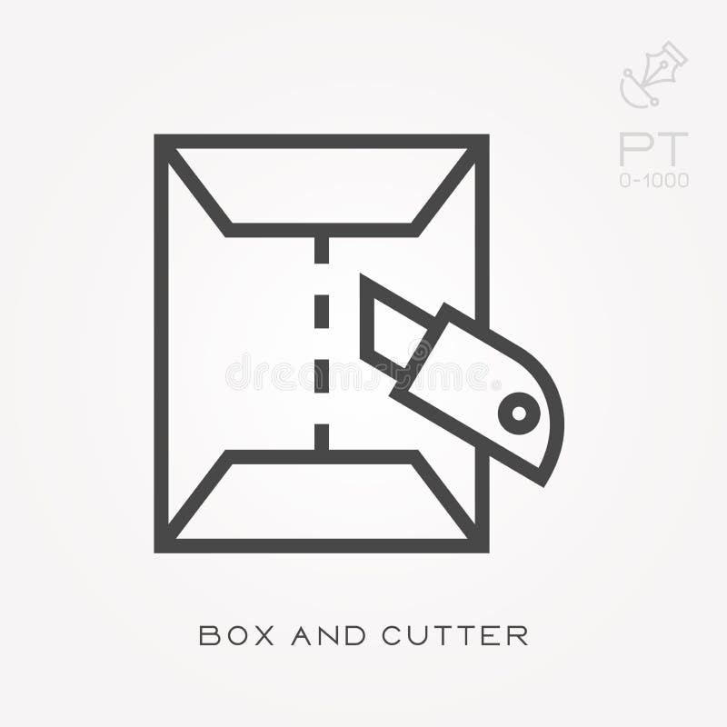 Casetă pictogramă linie și separator vector illustration