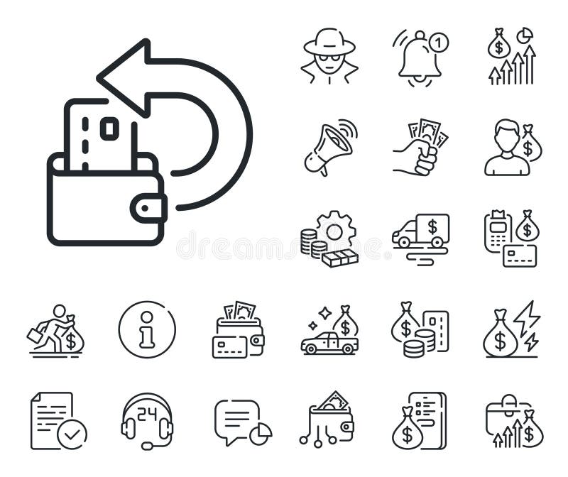 Pictogramă linie de rezervă pentru numerar. semn cu card de credit. împrumut cu numerar și ipotecă. vector royalty free illustration