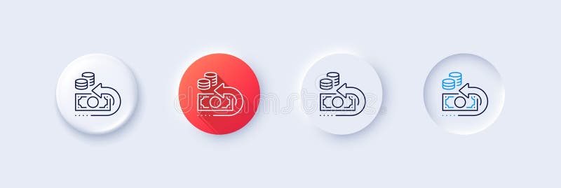 Pictogramă linie de rezervă pentru numerar. semn de returnare. pictograme linie. vector vector illustration