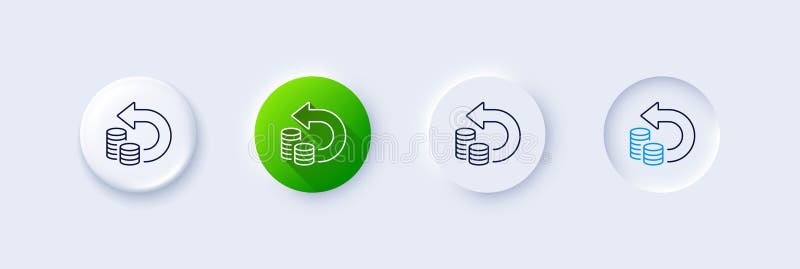 Pictogramă linie de rezervă pentru numerar. semn de returnare. pictograme linie. royalty free illustration