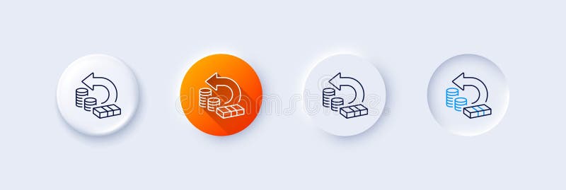 Pictogramă linie de rezervă pentru numerar. semn de returnare. pictograme linie. vector royalty free illustration