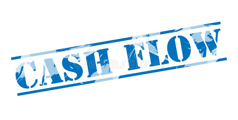 Cash flow blauwe zegel stock illustratie Cash flow blauwe zegel stock illustratie