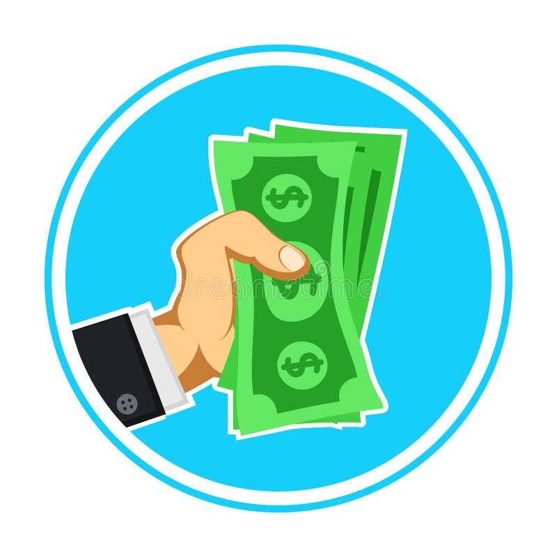 Cash in Hand Businessman Logo on a White Stock Illustration