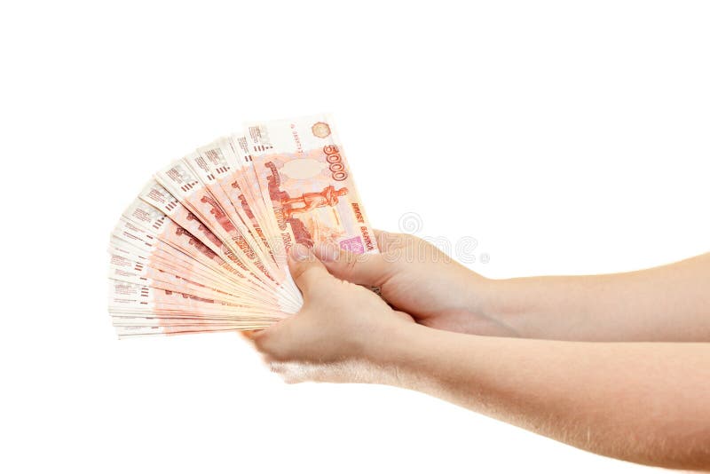 Cash in the hands stock image. Image of human, number 20165929