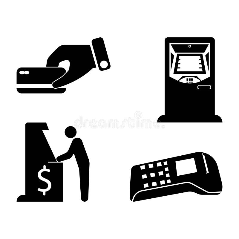 Cash machine and card,icon vector illustration design stock illustration
