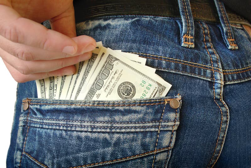 Cash, Money is in the Pocket of Blue Jeans Stock Photo Image of levis