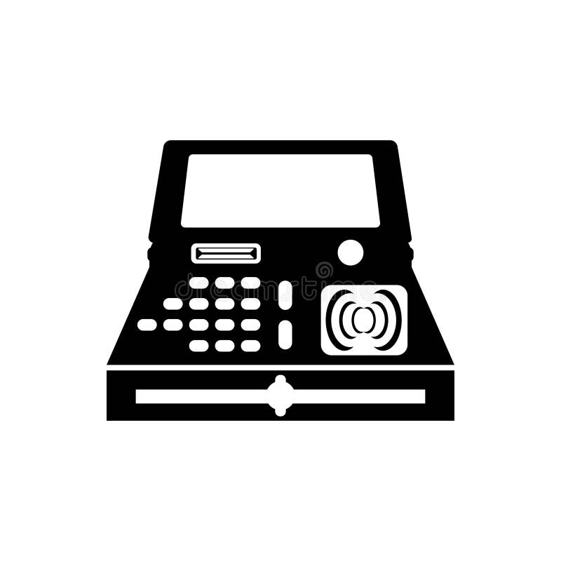 Cash register symbol icon, illustration design template royalty free illustration