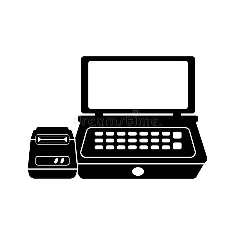 Cash register symbol icon, illustration design template stock illustration