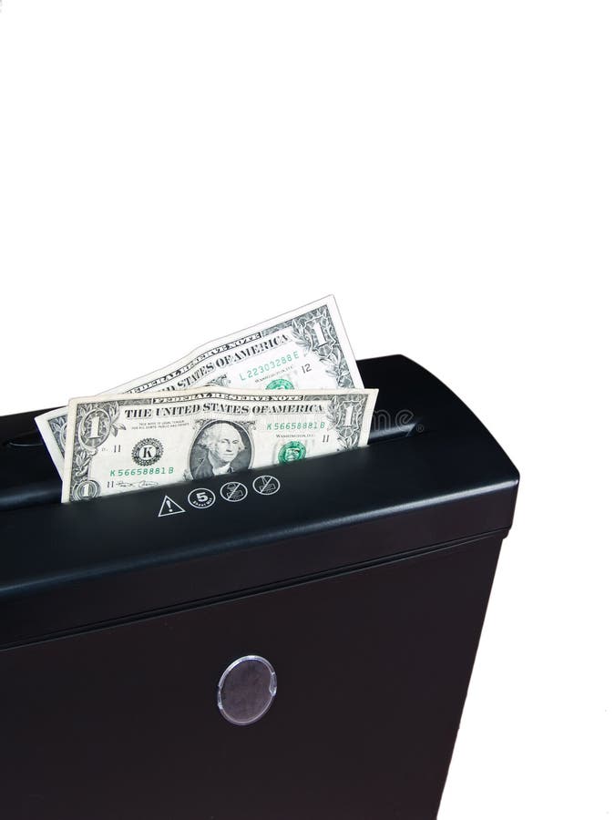 Shredder, dollars, one stock image. Image of finance, inflation 8167023