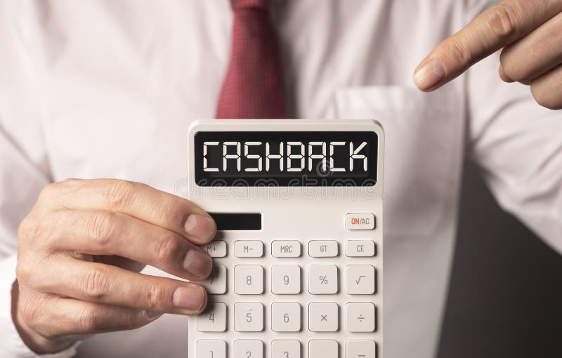 Cashback Word on Calculator. Cash Back Text Stock Image Image of