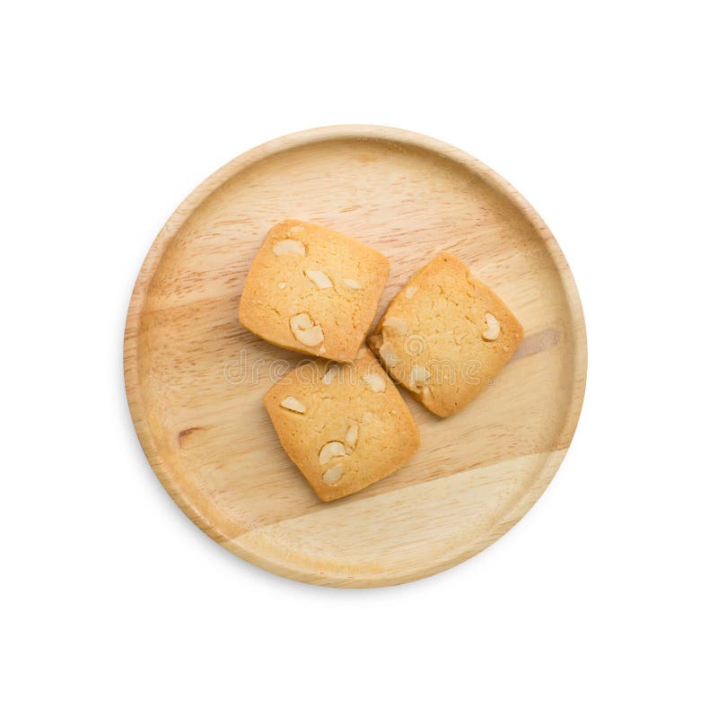 Cashew Nut Cookies on a wooded plate