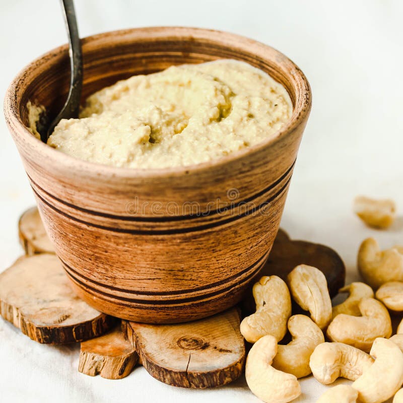 Cashew Sauce for Salad, Raw Vegan Cheese from Nuts with Nutritional