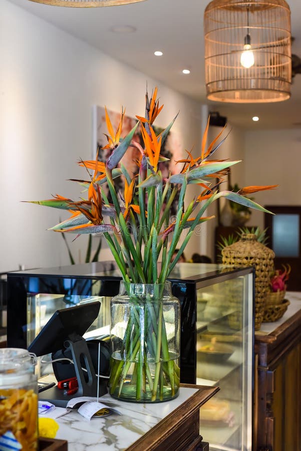 Cashier Machine and Computer in a Vietnamese Coffee Shop Stock Image