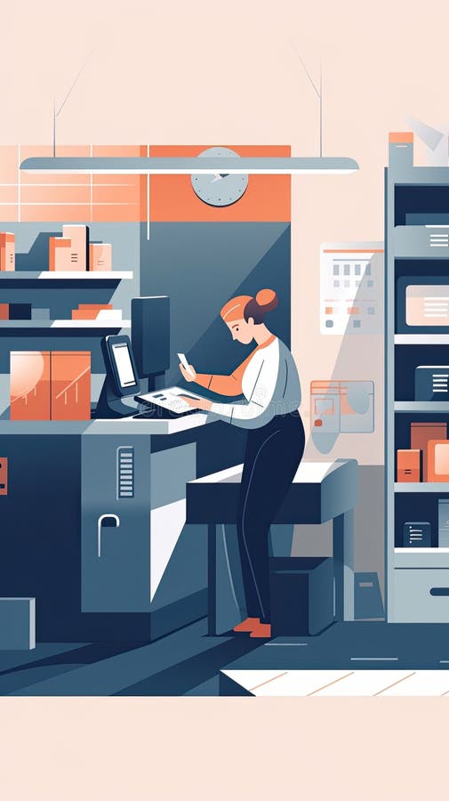 A Cashier Scanning Items and Processing Transactions at a Checkout