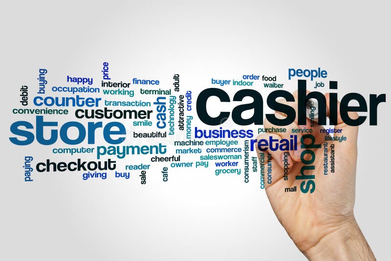 Cashier word cloud royalty free stock photo