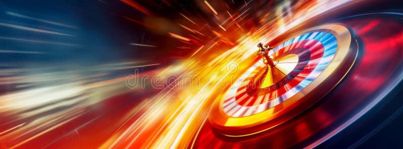Casino abstraktes Banner mit lebhaften Roulettefeldern, dynamisch auf verschwommenem Hintergrund lizenzfreie abbildung