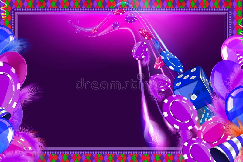 Vector Illustration on a Casino Theme with Roulette Wheel and Playing