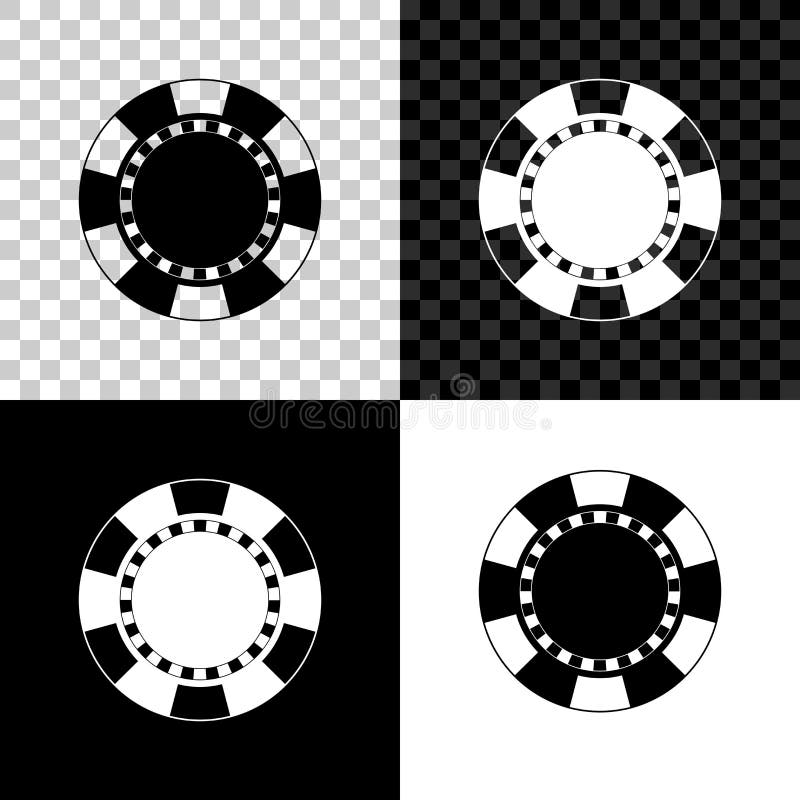 Casino chip icon isolated on black, white and transparent background. Vector. Illustration. Poker black white vectors
