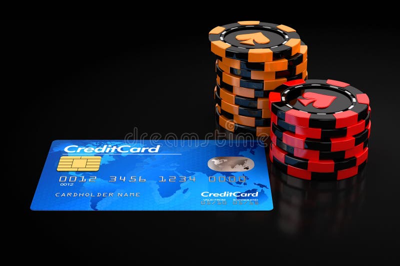 Casino Chip Stacks and Credit Card Stock Illustration Illustration of